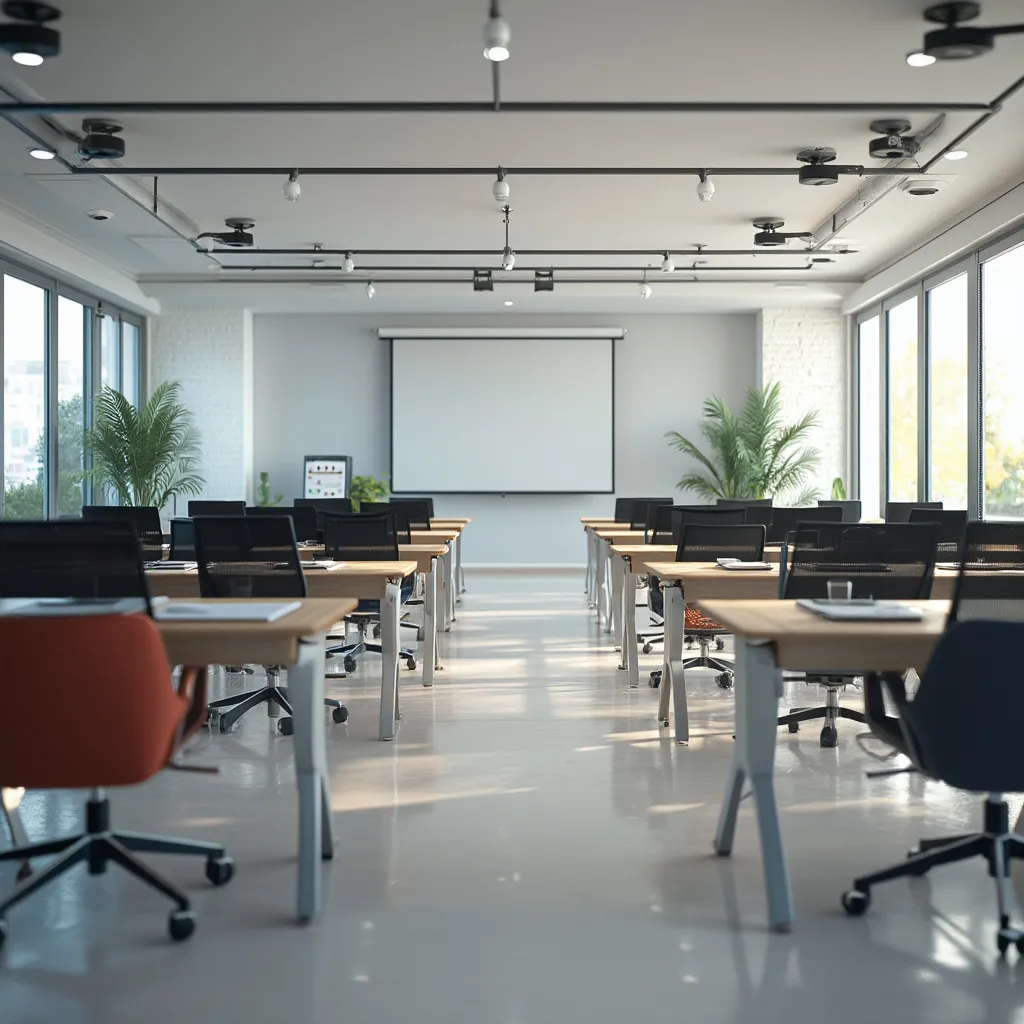 Aula moderna y tecnológicamente equipada para capacitación empresarial en Argentina